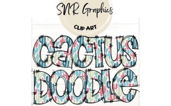 Cactus Doodle Letters: A Complete Set of Cactus Doodle Font Digital Alphabet Clipart