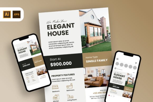 Elegant House Real Estate Flyer Template