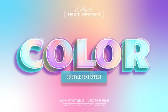 Holographic Color 3d Style Text Effect