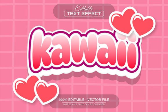 Mastering the Cute Pink Kawaii Style Text Effect with Fully Editable Vectors