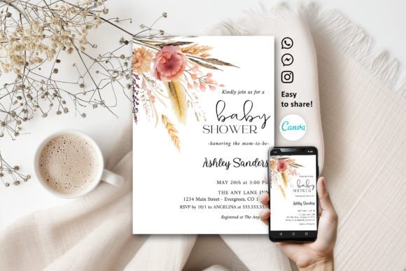 Pampas Boho Baby Shower Invitation: A Modern Approach to Event Planning