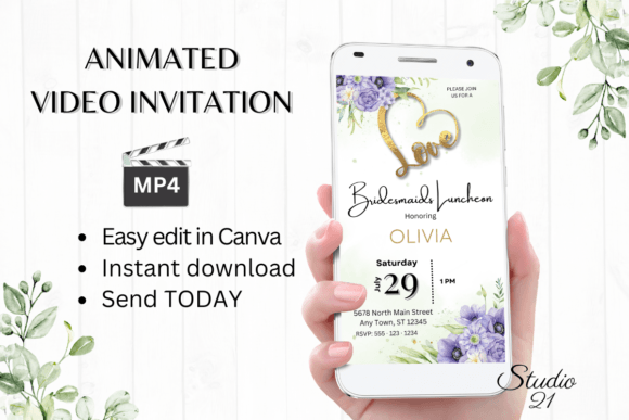 Purple Bridesmaid Luncheon W4510BL: The Future of Digital Bridal Invitations