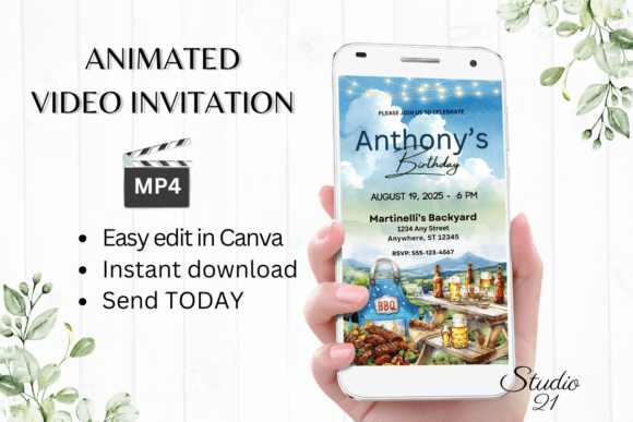 Summer BBQ Birthday Party Invite