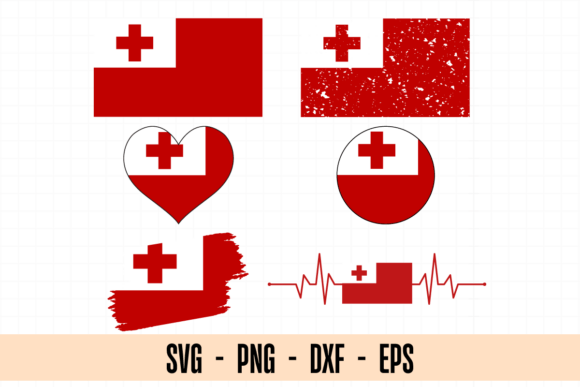 Tonga Flag Svg, Tonga Flag Dxf, Tonga