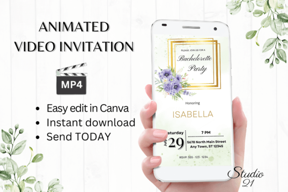 Transform Your Bachelorette Celebration with the Purple Bachelorette Party W6512 Digital Invitation
