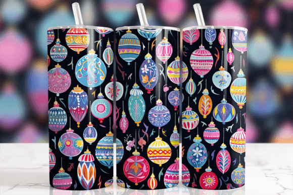 Transform Your Holiday Drinkware with the Colorful Baubles Christmas Tumbler Wrap