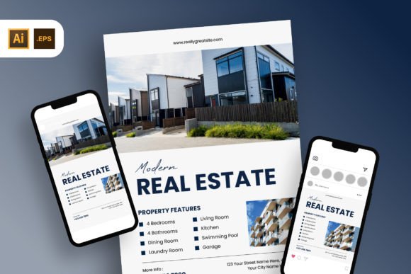 White Simple Real Estate Flyer Template