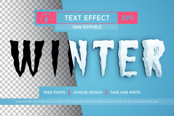 Winter Editable Text Effect for Illustrator